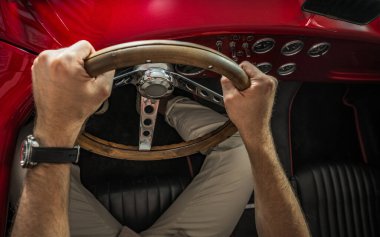 Kafkas klasik araba sahibi Retro Kas Arabası Üst Görünümü Yakından