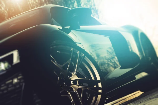 Luxury Exotic Vehicle Automotive Concept Крупним Планом Теплим Холодним Світлом — стокове фото