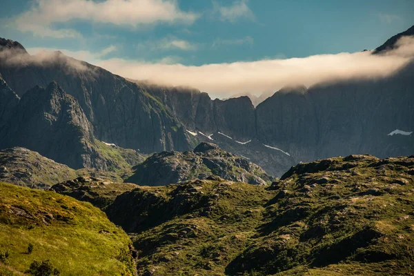 Landschaftlich Reizvolle Landschaft Nordland County Norwegen Lofoten Thema Bauty Der — Stockfoto