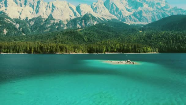 バイエルン湖エビゼ ドイツ ヨーロッパの風景 エアリアルビュー — ストック動画
