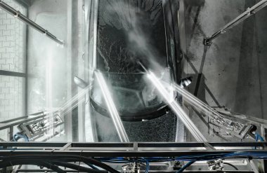 Modern Güçlü Araba Yıkama Üst Görünümlü Sedan Araç