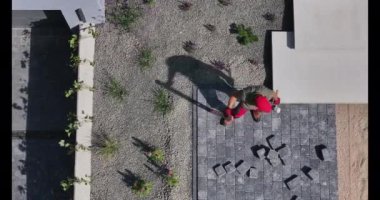 Kafkas Profesyonel Peyzaj Bina Residential Garden 'ın Hava Aracı Görüntüsü