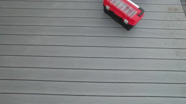 Modern Bileşik Malzeme Teras Güvertesi. Bina Süreç Hava Görüntüsü. İnşaat Endüstrisi Teması.