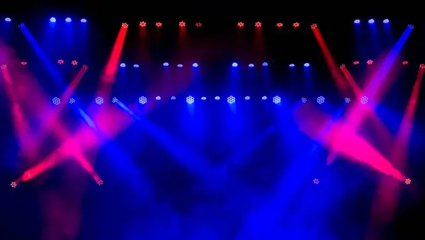 Frumoasă Lumină Concert Scenă Goală Fum Disco Laser Show fotografii de stoc fără drepturi de autor