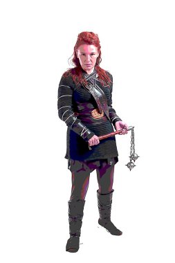 Güçlü bir zincir silaha sahip yetenekli bir ortaçağ savaşçısının savaşta muazzam bir gücü ve cesareti var. oyun kahramanı