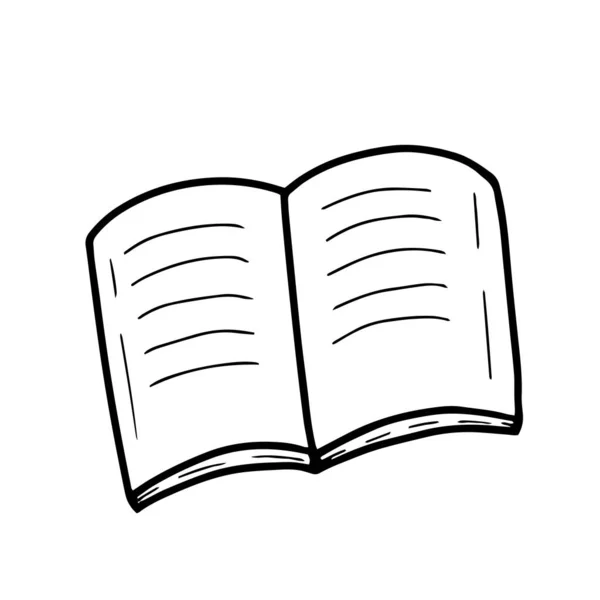 Εικονίδιο Βιβλίου Σχέδιο Πινακίδας Απομονωμένο Μαύρο Λευκό — Διανυσματικό Αρχείο