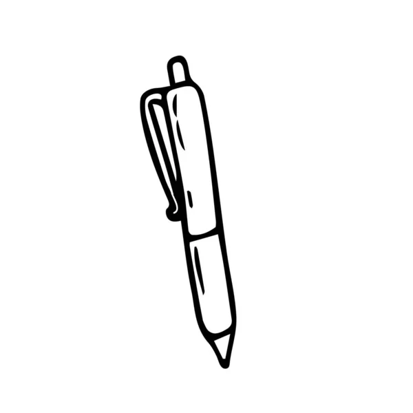 钢笔图标矢量图标 白色上孤立的黑色标志设计 — 图库矢量图片