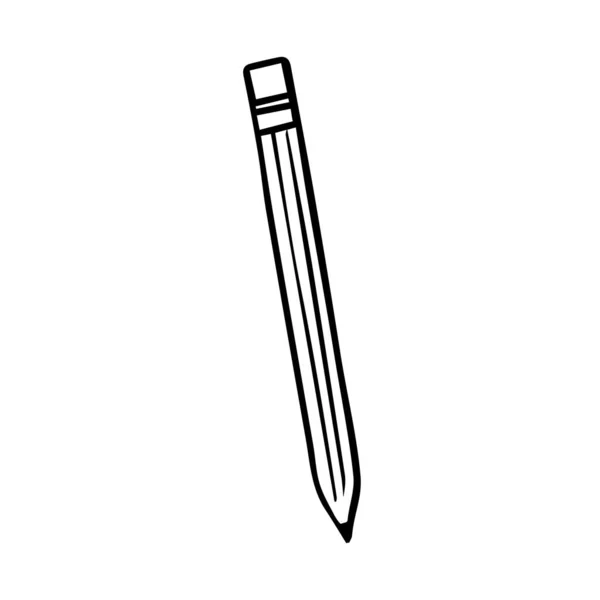 Значок Плоской Карандаш Doodle Единый Высококачественный Символ Выпуска Веб Дизайна — стоковый вектор