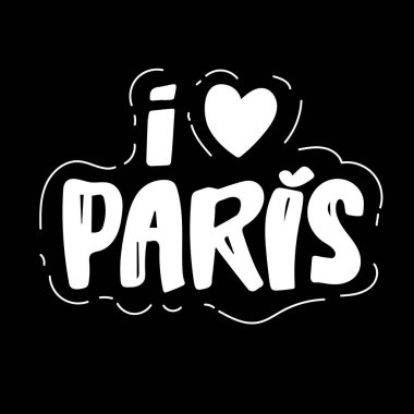 tipografik retro tarzı poster ile paris simgeleri ve simge