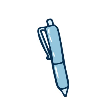 kalem simgesi vektörü beyaz el çiziminde izole edildi.