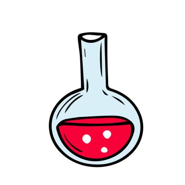 Beyaz izole kimya şişesi simgesi