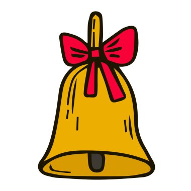 Bell anahat simgesini vektör, Alarm, handbell hat izole işareti.