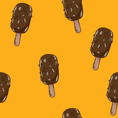 Space ice cream seamless pattern. Sweet vector illustration for print on packaging, fabric, textile, wallpaper.