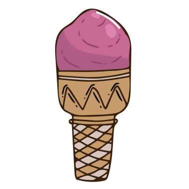 vector ice cream illustrations drawn by hand isolated on background - Vector doodle.