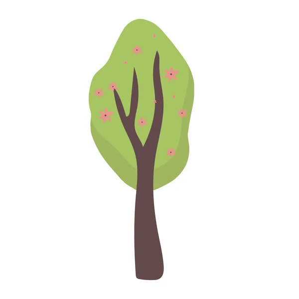 Zelený Strom Kořeny Vektorové Ilustrace — Stockový vektor