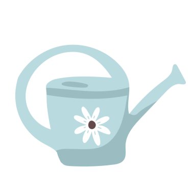 Pembe sulandırma kutusu karikatürü. Beyaz arka planda izole edilmiş su, vektör illüstrasyonundan geliyor. Bahçıvanlık ögesi tırmanışı.