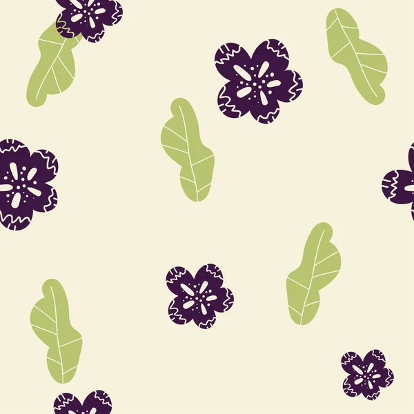 Motif Vectoriel Sans Couture Avec Dessin Main Fleurs Sauvages Illustration — Image vectorielle