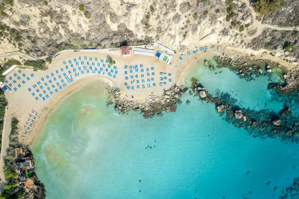 Paisaje Con Playa Konnos Protaras Chipre — Foto de Stock