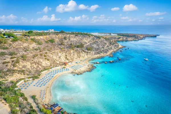 Τοπίο Παραλία Κόννος Στον Πρωταρά Κύπρος — Φωτογραφία Αρχείου