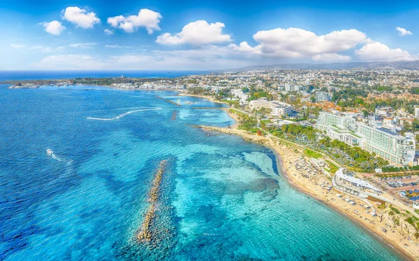 Krajobraz Plażą Vrisoudia Pafos Cypr — Zdjęcie stockowe