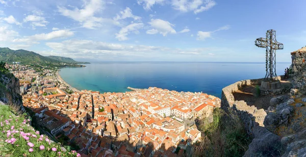 Landschap Met Cefalu Middellandse Zee Eiland Sicilië Italië — Stockfoto