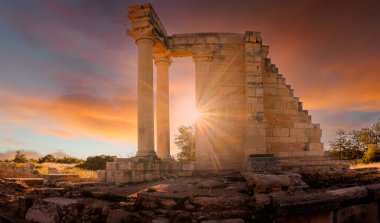 Ruins of  Sanctuary of Apollo Hylates, ancient monument in Cyprus clipart