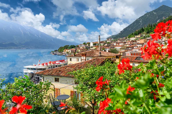 Landschaft Mit Stadt Limone Sul Garda Gardasee Italien — Stockfoto