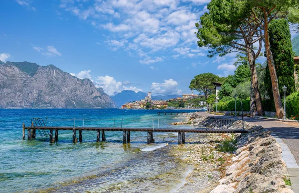 Paisagem Com Limone Sul Garda Cidade Garda Lake Itália — Fotografia de Stock
