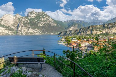 Landscape with Torbole town, Garda Lake, Italy clipart