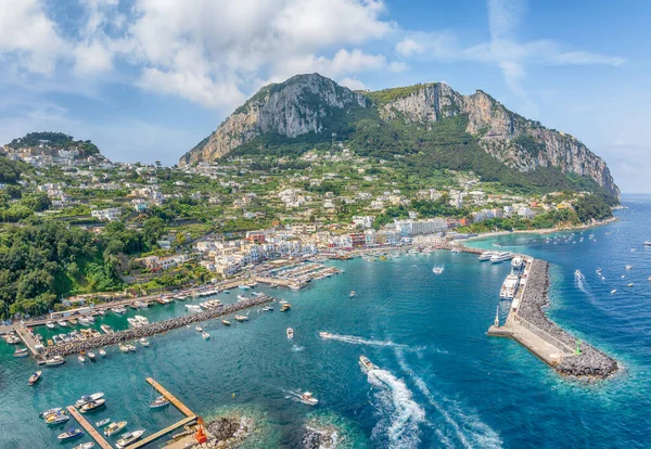 Paisagem Com Marina Grande Ilha Capri Mar Tirreno Itália — Fotografia de Stock
