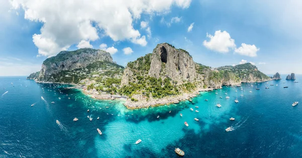 Tájkép Capri Szigettel Tirrén Tenger Olaszország — Stock Fotó