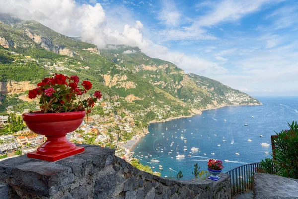 Paisagem Com Positano Cidade Famosa Costa Amalfitana Itália — Fotografia de Stock