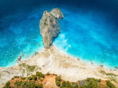Yunanistan 'ın Zakynthos adasındaki Mizithres kayaları, Keri Bakış açısı
