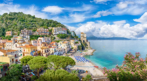 Paisaje Con Ciudad Cetara Costa Amalfi Italia — Foto de Stock