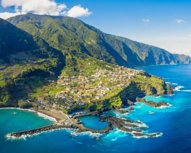 Landscape with  Seixal village of north coast, Madeira island, Portugal