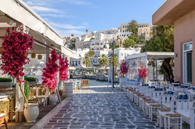 Naxos Chora 'daki sokak, eski kasaba, Naxos Adası, Yunanistan Kiklad