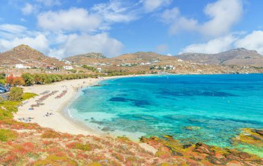 Kalafatis plajı, Mykonos adası, Yunanistan Cyclades