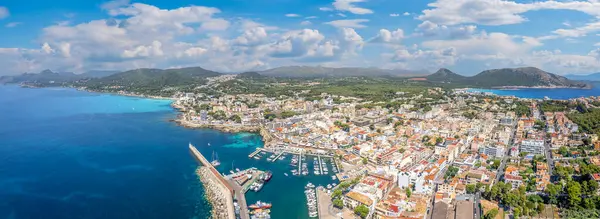 Uitzicht Vanuit Lucht Cala Ratjada Haven Dorp Eiland Mallorca Spanje — Stockfoto