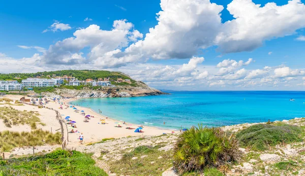 Stunning View Cala Mesquida Pristine Mallorcan Beach Turquoise Waters White — Stock Photo, Image