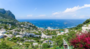 Marina Grande ile manzara Capri Adası, Tyrhenian denizi, İtalya