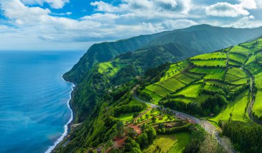 Miradouro da Ponta do Sossego Nordeste, Sao Miguel Adası, Azores Takımadası, Portekiz.