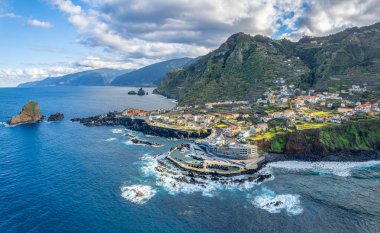 Landscape with Porto Moniz village at Madeira island, Portugal