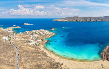 Agios Sostis plajı, Mykonos adası, Yunanistan Cyclades