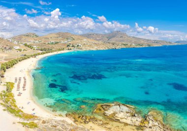 Kalafatis plajı, Mykonos adası, Yunanistan Cyclades