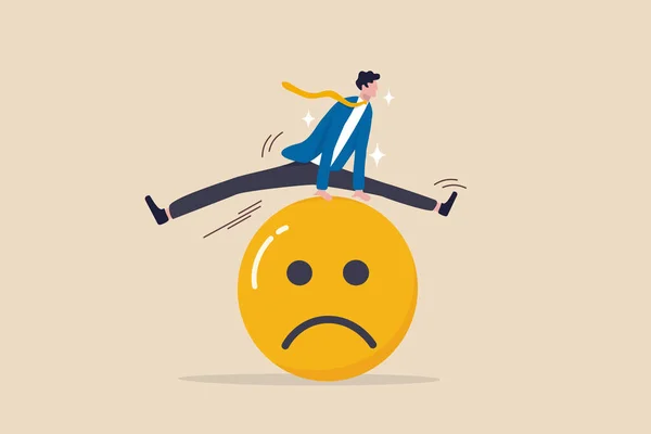 Superar Estresse Ansiedade Problema Emocional Incerteza Preocupado Com Trabalho Depressão — Vetor de Stock