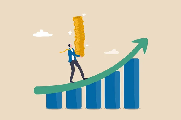 Increase Revenue Income Investment Profit Growing Income Wealth Growth Chart — Archivo Imágenes Vectoriales