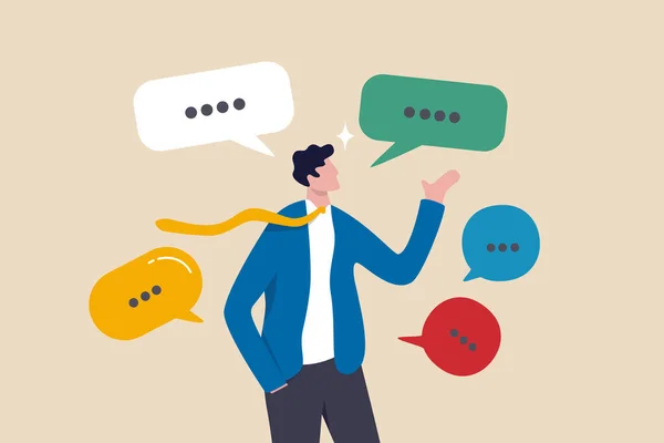 Mündliche Oder Verbale Kommunikationsfähigkeit Geschichtenerzählen Oder Erklärungen Öffentliches Sprechen Reden — Stockvektor