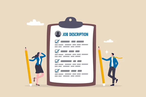 Descrição Trabalho Qualificação Exigência Emprego Documento Âmbito Trabalho Dever Responsabilidade — Vetor de Stock