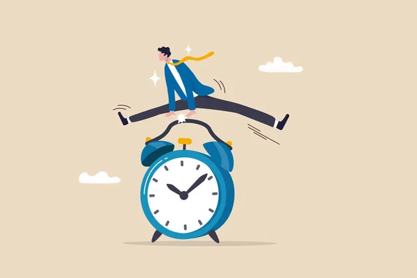 Stipt Zijn Tijd Tijd Management Werk Deadline Vertraging Zelfdiscipline Werk — Stockvector