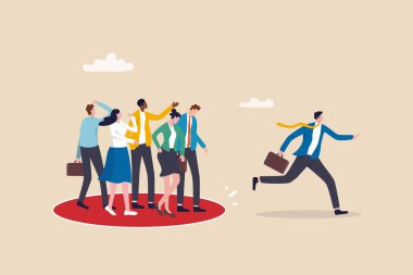 Liderlik için inisiyatif ya da benzersiz tutum, cesaret ya da güvenli bölgeden çıkmak için kararlılık, sınırlama ya da girişimcilik konsepti, cesaret işadamı yeni bir şansa atlıyor.